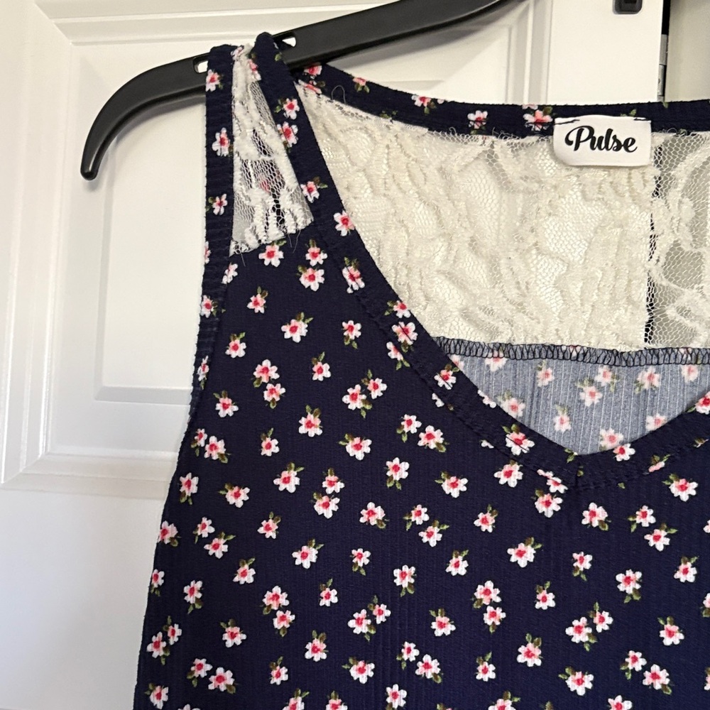 Pulse Women's Navy Floral Tank Top - Picture 3 of 8